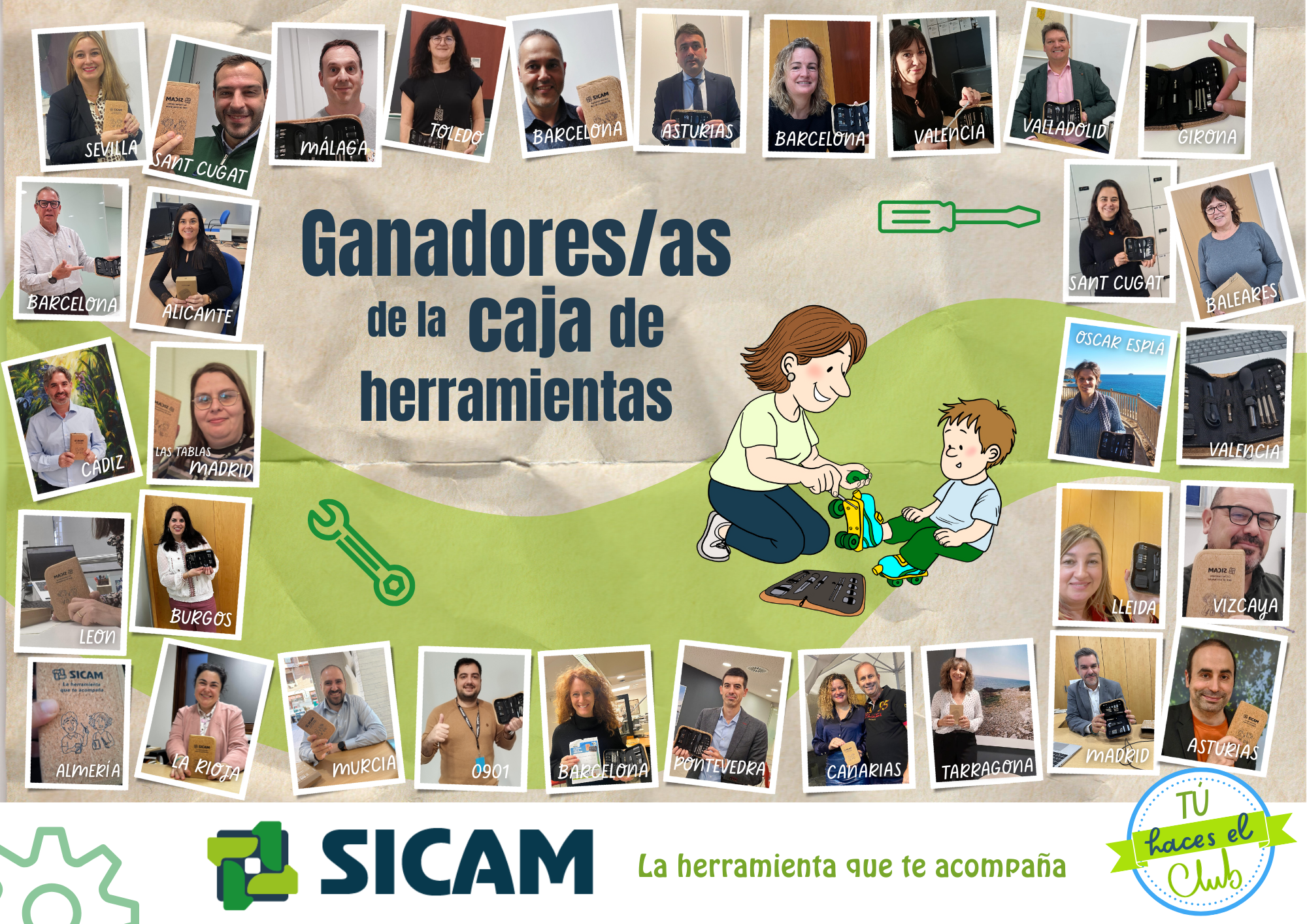 18 diciembre 2025. CLUB SICAM: Ganadores kit herramientas<br>